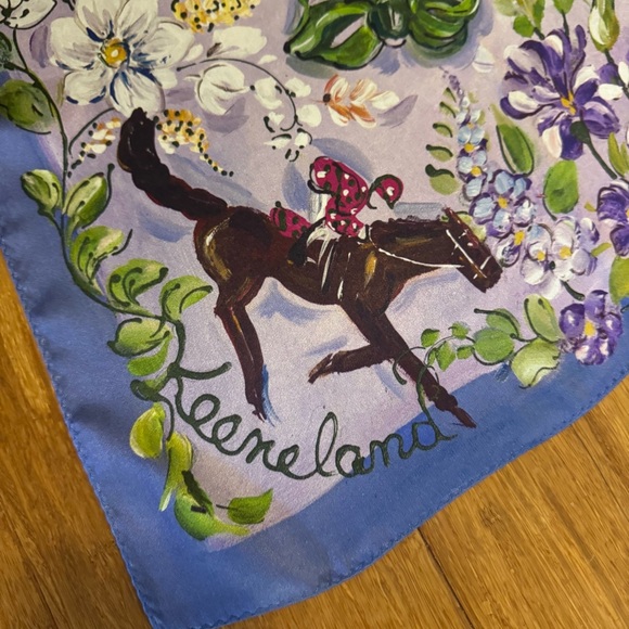 Floral Horse Racing Scarf by Unknown Brand - Multicolor - Picture 2 of 5